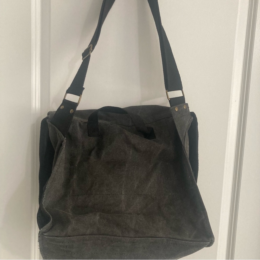 Disney Adventures Dark Distressed Gray Denim Cruise Travel Messenger Bag - Picture 5 of 9